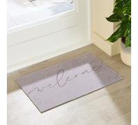 Artsy Mats Taupe Welcome Indoor Washable Doormat 60x40cm in Beige | Size: 40 cm x 60 cm Artsy Mats Beige 40 cm x 60 cm