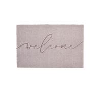 Artsy Mats - Taupe Welcome Indoor Washable Doormat - Superior Absorption Non Slip Mat - Dirt Trapper Heavy Duty Floor Mat - Perfect for Hallway, Doorway, & Kitchen Mat, (60x40cm)