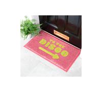 Artsy Mats To The Disco Sign Doormat (70 x 40cm) in Pink | Size: 40 cm x 70 cm Artsy Mats Pink 40 cm x 70 cm