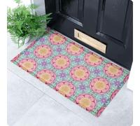 Artsy Mats Vibrant Floral Pattern Indoor & Outdoor Door Mat - Incredibly Durable & Weatherproof Doormats - Non Slip Mat, (70x40 cm)