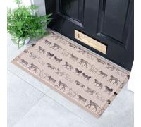 Artsy Mats Vintage Dogs Indoor & Outdoor Doormat - 70x40cm in Beige | Size: 40 cm x 70 cm Artsy Mats Beige 40 cm x 70 cm