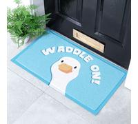 Artsy Mats Waddle On Goose Indoor & Outdoor Doormat - 70x40cm in Blue | Size: 40 cm x 70 cm Artsy Mats Blue 40 cm x 70 cm