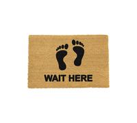 Artsy Mats Wait Here Doormat - Regular 60x40cm in Black | Size: 40 cm x 60 cm Artsy Mats Black 40 cm x 60 cm