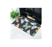 Artsy Mats Watercolour Butterfly Doormat (70 x 40cm) in Black | Size: 40 cm x 70 cm Artsy Mats Black 40 cm x 70 cm