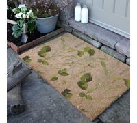 Artsy Mats Watercolour Leaves Coir Doormat (90 x 60cm) in Brown | Size: 60 cm x 90 cm Artsy Mats Brown 60 cm x 90 cm