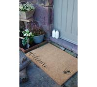 Artsy Mats Welcome Bee Country Size Coir Doormat in Black | Size: 60 cm x 90 cm Artsy Mats Black 60 cm x 90 cm