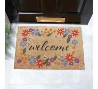 Artsy Mats Welcome Floral Border Coir Doormat (60 x 40cm)