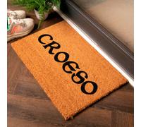 Artsy Mats Welsh Croeso 'Welcome' Doormat in Black | Size: 40 cm x 60 cm Artsy Mats Black 40 cm x 60 cm
