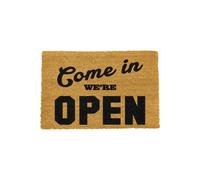 Artsy Mats We're Open Doormat - Regular 60x40cm in Black | Size: 40 cm x 60 cm Artsy Mats Black 40 cm x 60 cm