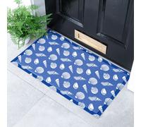 Artsy Mats White Shells Doormat (70 x 40cm) in Blue | Size: 40 cm x 70 cm Artsy Mats Blue 40 cm x 70 cm