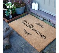 Artsy Mats Willkommen Doormat (90 x 60cm) in Brown | Size: 90 cm x 60 cm Artsy Mats Brown 90 cm x 60 cm