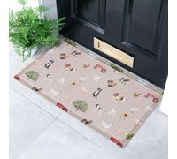 Artsy Mats Winter Stamps Doormat in Red | Size: 40 cm x 70 cm Artsy Mats Red 40 cm x 70 cm