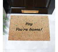 Artsy Mats Yay You're Home Doormat (60 x 40cm) in Brown | Size: 40 cm x 60 cm Artsy Mats Brown 40 cm x 60 cm