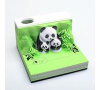 Artsy Pads,3D Panda Three-Dimensional Notepad Paper Carving(Gr眉n)