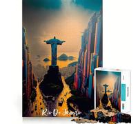 Artsy Rio De Janeiro 1000 Pieces Puzzles for Teenagers DownTime Game Smooth Connection Real Challenge Santa Surprise (50x75cm)