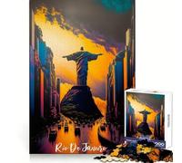 Artsy Rio De Janeiro for Adults 1000 Piece Jigsaw Puzzle Indoor Fun Smooth Thick Family Activity Birthday Art Gift (50x75cm)