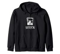 Artsy Scotch Drinker, Scotch Whiskey Design Zip Hoodie