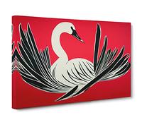 Artsy Swan Canvas Print | Gallery Wrapped 30mm Frame Wall Art | 30x20 inches | Ready to Hang | Contemporary Bird Picture | Living Room Bedroom Lounge Office