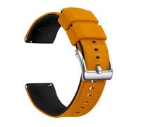 Artthurse 20mm 22mm Quick Release Silicone Replacement Watch Bands for Men Women Soft Rubber Breathable Waterproof, Orange, Black and Silver, 20mm, Casual