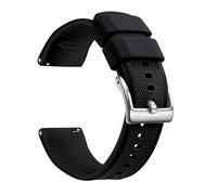 Artthurse 20mm 22mm Quick Release Silicone Watch Band Men Women Rubber Replacement Bands Soft Breathable Waterproof, black/silver, 22 mm, Casual
