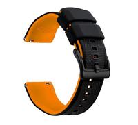 Artthurse 20mm 22mm Quick Release Silicone Watch Bands for Men Women Rubber Replacement Bands Soft Breathable Waterproof, Black, Orange and Black, 22 mm, Casual