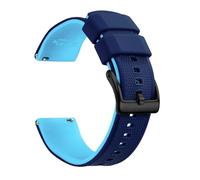Artthurse 20mm 22mm Quick Release Silicone Watch Strap Men Women Replacement Strap Soft Rubber Breathable Waterproof, Blue, Sky Blue and Black, 22 mm, Casual