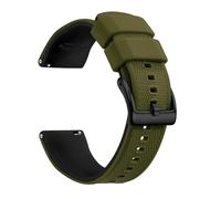 Artthurse Silicone Watch Bands Quick Release 18mm, 20mm, 22mm for Men and Women Replacement Rubber Watch Band Soft Breathable Waterproof Sport Watchbands Straps (Olive Green Black & Black, 18mm)