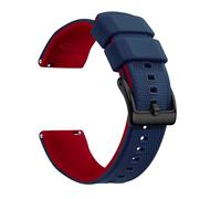 Artthurse Silicone Watch Bands Quick Release 18mm, 20mm, 22mm for Men and Women Replacement Rubber Watch Band Soft Breathable Waterproof Sport Watchbands Straps (Dark Blue Red & Black, 18mm)