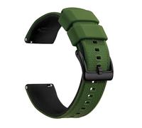 Artthurse Silicone Watch Bands Quick Release 18mm, 20mm, 22mm for Men and Women Replacement Rubber Watch Band Soft Breathable Waterproof Sport Watchbands Straps (Army Green Black & Black, 18mm)