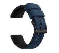 Artthurse Silicone Watch Bands Quick Release 18mm, 20mm, 22mm for Men and Women Replacement Rubber Watch Band Soft Breathable Waterproof Sport Watchbands Straps (Ink Blue Black & Black, 18mm)