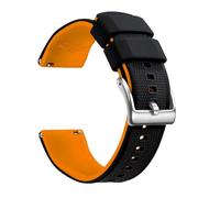 Artthurse Silicone Watch Bands Quick Release 18mm, 20mm, 22mm for Men and Women Replacement Rubber Watch Band Soft Breathable Waterproof Sport Watchbands Straps (Black Orange & Silver, 18mm)