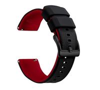 Artthurse Silicone Watch Bands Quick Release 18mm, 20mm, 22mm for Men and Women Replacement Rubber Watch Band Soft Breathable Waterproof Sport Watchbands Straps (Black Red & Black, 18mm)