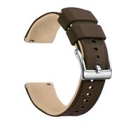 Artthurse Silicone Watch Bands Quick Release 18mm, 20mm, 22mm for Men and Women Replacement Rubber Watch Band Soft Breathable Waterproof Sport Watchbands Straps (Brown Khaki & Silver, 18mm)