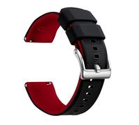 Artthurse Silicone Watch Bands Quick Release 20mm, 22mm for Men and Women Replacement Rubber Watch Bands Soft Breathable Waterproof Sport Watchbands Straps (Black Red & Silver, 20mm)