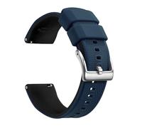 Artthurse Silicone Watch Bands Quick Release 20mm, 22mm for Men and Women Replacement Rubber Watch Bands Soft Breathable Waterproof Sport Watchbands Straps (Ink Blue Black & Sliver, 22mm)