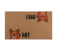 Arttown Hi-Bye Dogs Door Mat Cute Yellow Dogs Welcome Doormat Thick Bottom Backing Non-Slip Durable Resist Dirt Door Rug Indoor Outdoor Entry Mat for Porch Entrance Patio 17x30 Inch