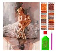 ARTULIO Diamond Painting Set Ballerina - 5D Diamond Painting Pictures 30 x 40 cm with Diamond Painting Accessories for Children and Adults - Crystal Art - Wall Decoration