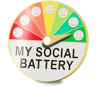 Arturbo For My Social Battery Pin,Creative Cool Introvert Enamel Lapel Pin,Fun Emotional Metal Badges Emotion Mood Expressing Pins Brooch for Clothes Bags Backpacks Hats Gifts Decoration, normal,