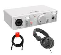 Arturia MiniFuse 1 Portable USB Type-C Audio Interface (White) with Studio Pro Monitor Headphones and XLR-XLR Cable