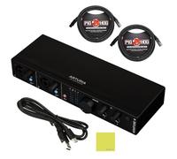 Arturia MiniFuse 4 Versatile Desktop USB-C Audio Interface, Black w/ 2-Pack Pig Hog PHM10 8mm XLR Microphone Cable and Liquid Audio Polishing Cloth