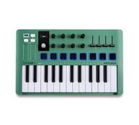 Arturia MiniLab 3, 25 Slim-Key USB-C Midi Controller with 5-Year Warranty, 8 Backlit LED Pads, 8 Knobs, 4 Faders, Midi Out, Built-in Arpeggiator, Chord mode and Software Bundle - Mint Edition
