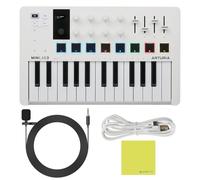 Arturia MiniLab 3 MIDI Keyboard Controller, Lavalier Omnidirectional Mic, USB Cable & Polishing Cloth - 25 Key MIDI Keyboard for Recording Studio Equipment, Software Included (with 3.5mm Omni Mic)