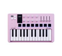 Arturia MiniLab 3-25 Key USB MIDI Keyboard Controller With 8 Multi-Color Drum Pads, 8 Knobs and Music Production Software Included, Rose Quartz