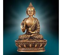 Artvarko Brass Buddha Idol Hand Crafted Lifestory Buddha Statue, Fine Carving Religious Idol, Antique Brass Sculpture, Vintage Decorative in Brass, Valuable Collection, Rustic Finish 7"