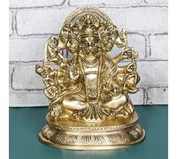 Artvarko Brass God Panchmukhi (Five Faced) Bajrangbali Sankat Mochan Hanuman Idol Statue Murti for Home Office Entrance Decor Temple Mandir Pooja Puja 6.5 Inche