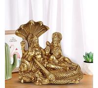 ARTVARKO Brass Lakshmi Vishnu Idol God Goddess Statues Religious Deity Laxmi Vishnu Resting On Sheshnaag 7 Inches