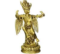 Artvarko Brass Lord Vishnu Vehicle Garuda Holding Snakes Statue for Blessing Health Happiness and Stability at Home & Office | Height 8"