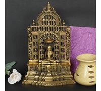 ARTVARKO Brass Metal Mahavir Swami 24 Jain tirthankar Jain | Lord Mahaveer Swami and Decorative Statue 12 Inches