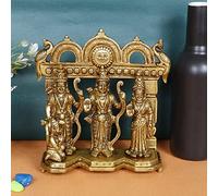 ARTVARKO Brass Ram Darbar Statue Shree Ram Ji Sita Laxman Hanuman Home Décor Puja Bhagwan Idol Murti for Mandir Temple 7.5 Inches