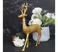 ARTVARKO Brass Standing Deer Statue God Home Decor Murti Idol for Home Temple Puja Office Shop Counter Decorative Showpiece Vastu and Return Gift 9 Inches